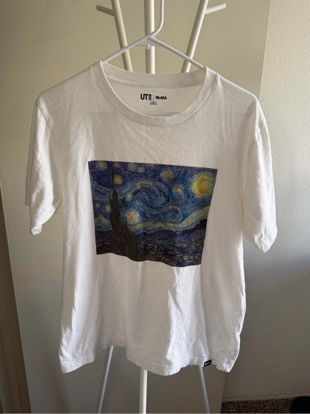 Uniqlo White Graphic 'Starry Night' Tee